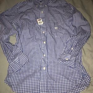 NWT Men’s Blue/White Long Sleeve CHAPS Shirt Small